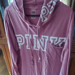 Size large mauve Pink Victoria's Secret hooded shirt